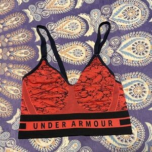 Under Armour Red and Black Patterned Sports Bra